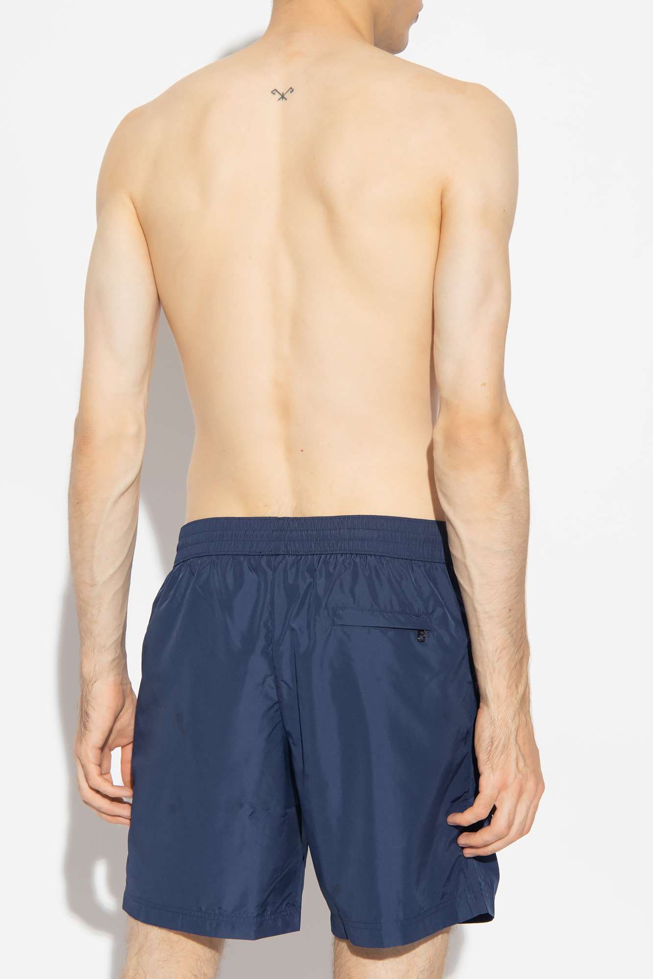 Dolce & Gabbana Silver Polyester Drawstring Men Shorts Swimwear